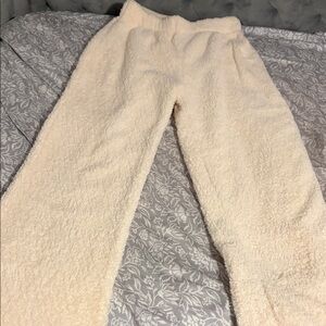 Serra Cream Fleece Wide Leg Pants